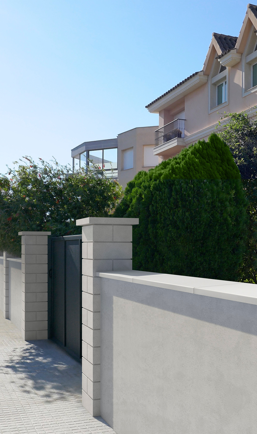 1 Meter Smooth finish "Wet-Cast" Sloping Wall Coping