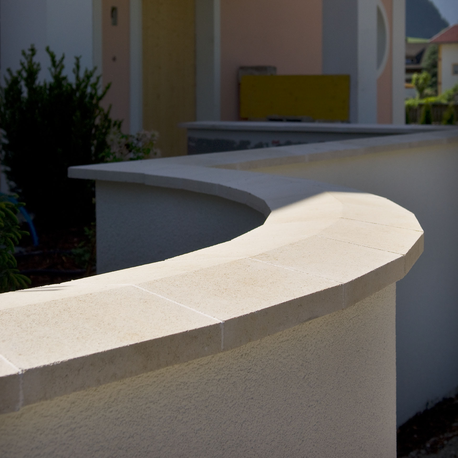 Double-Beveled Stone Wall Coping