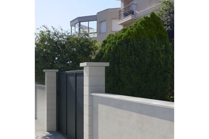 Cobremur a Dos Vessants acabat llis "Wet-Cast" d'1 Metre