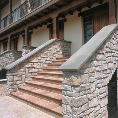 Wall Coping Ending Double-Beveled Stone Wall Coping Ending Double-Beveled Stone