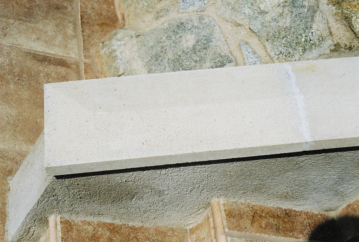 Wall Coping Ending Double-Beveled Stone