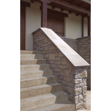Wall Coping Ending Double-Beveled Stone Wall Coping Ending Double-Beveled Stone